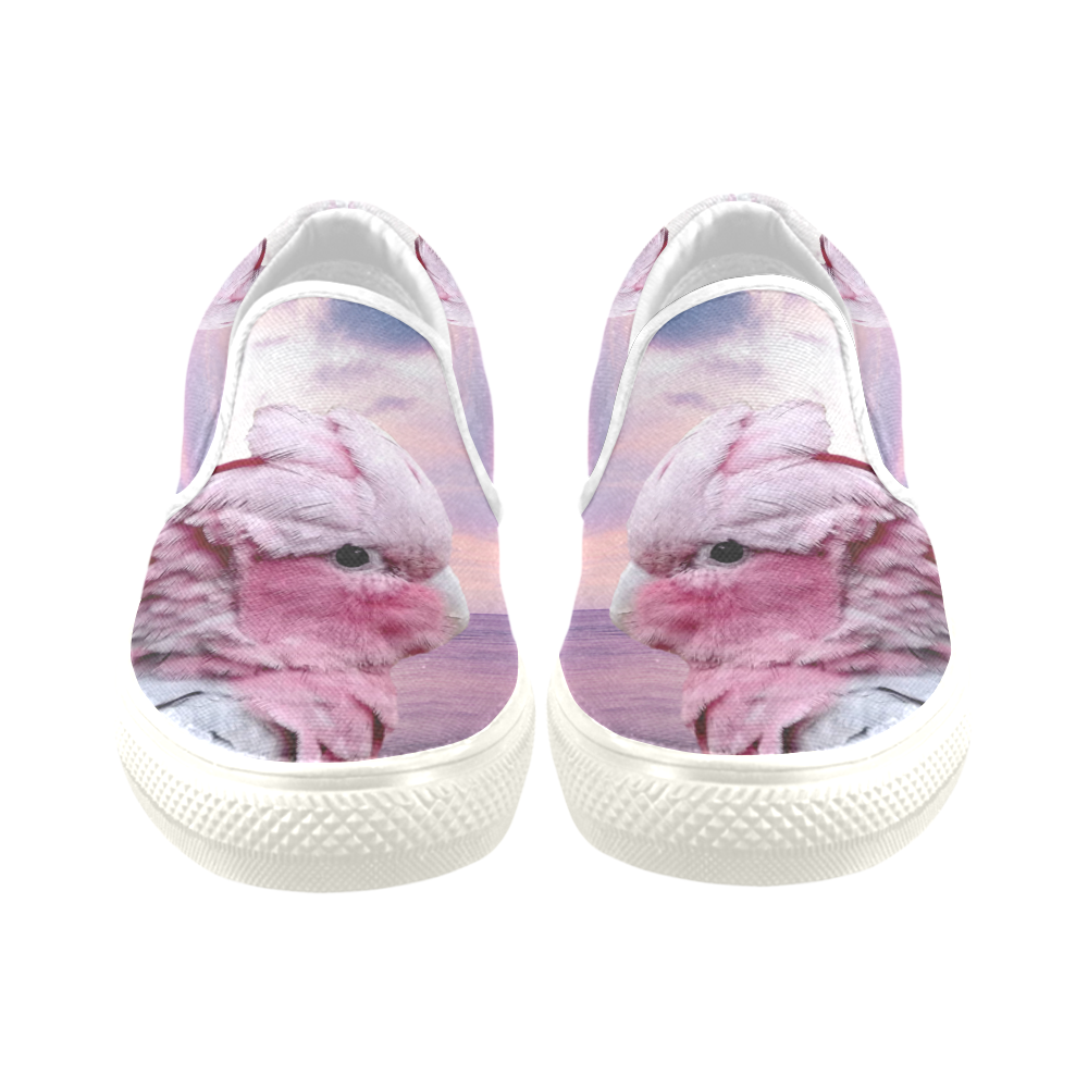 Galah Cockatoo Slip-on Canvas Shoes for Kid (Model 019)