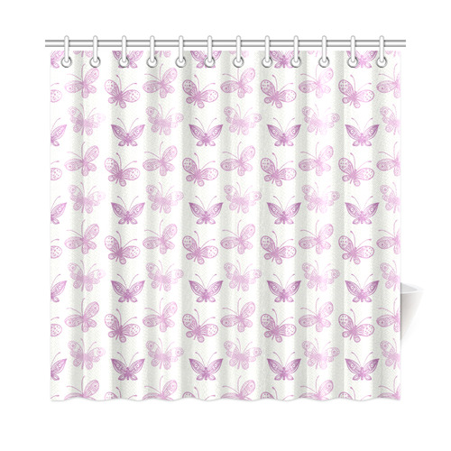 Fantastic Pink Butterflies Shower Curtain 72"x72"