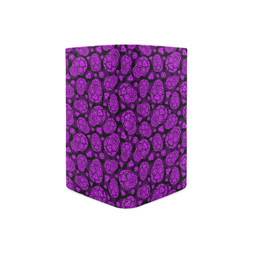 Sugar Skull Pattern - Purple Women's Leather Wallet (Model 1611)