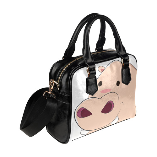 Happy Cartoon Baby Hippo Shoulder Handbag (Model 1634)