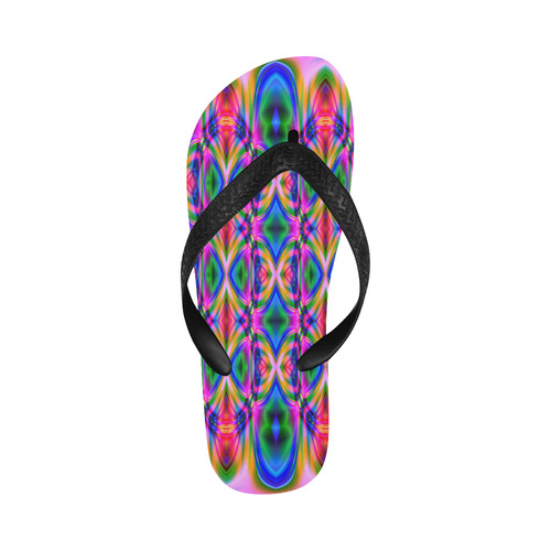 Groovy Psychedelic Diamonds (Pinks and Blues) Flip Flops for Men/Women (Model 040)