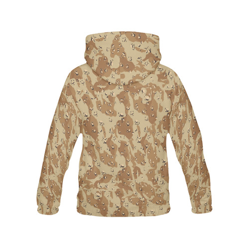 Desert Camouflage Military Pattern All Over Print Hoodie for Women (USA Size) (Model H13)