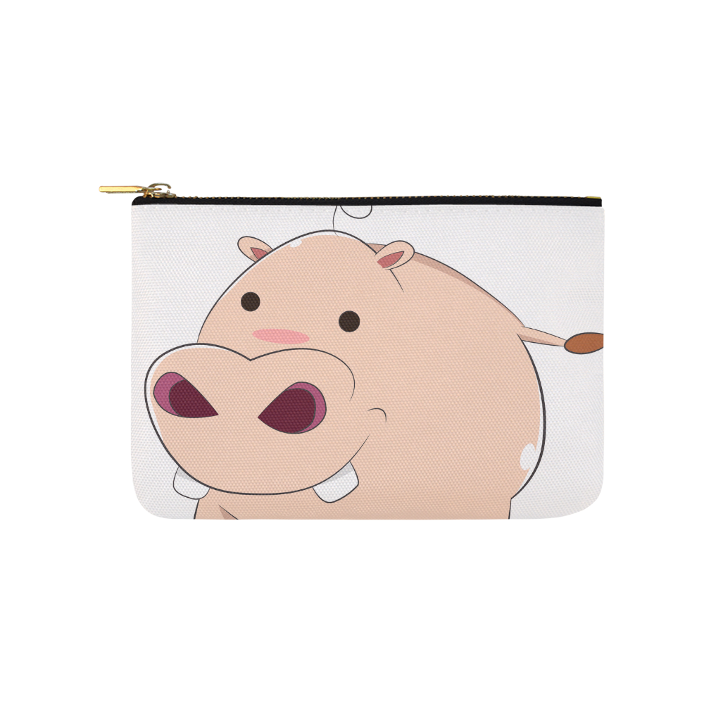 Happy Cartoon Baby Hippo Carry-All Pouch 9.5''x6''