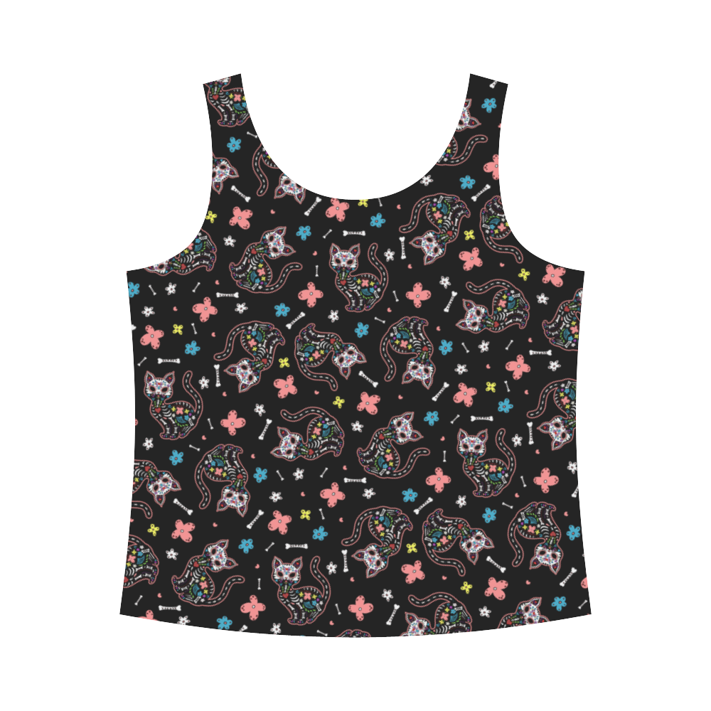 Dia de los Gatos All Over Print Tank Top for Women (Model T43)