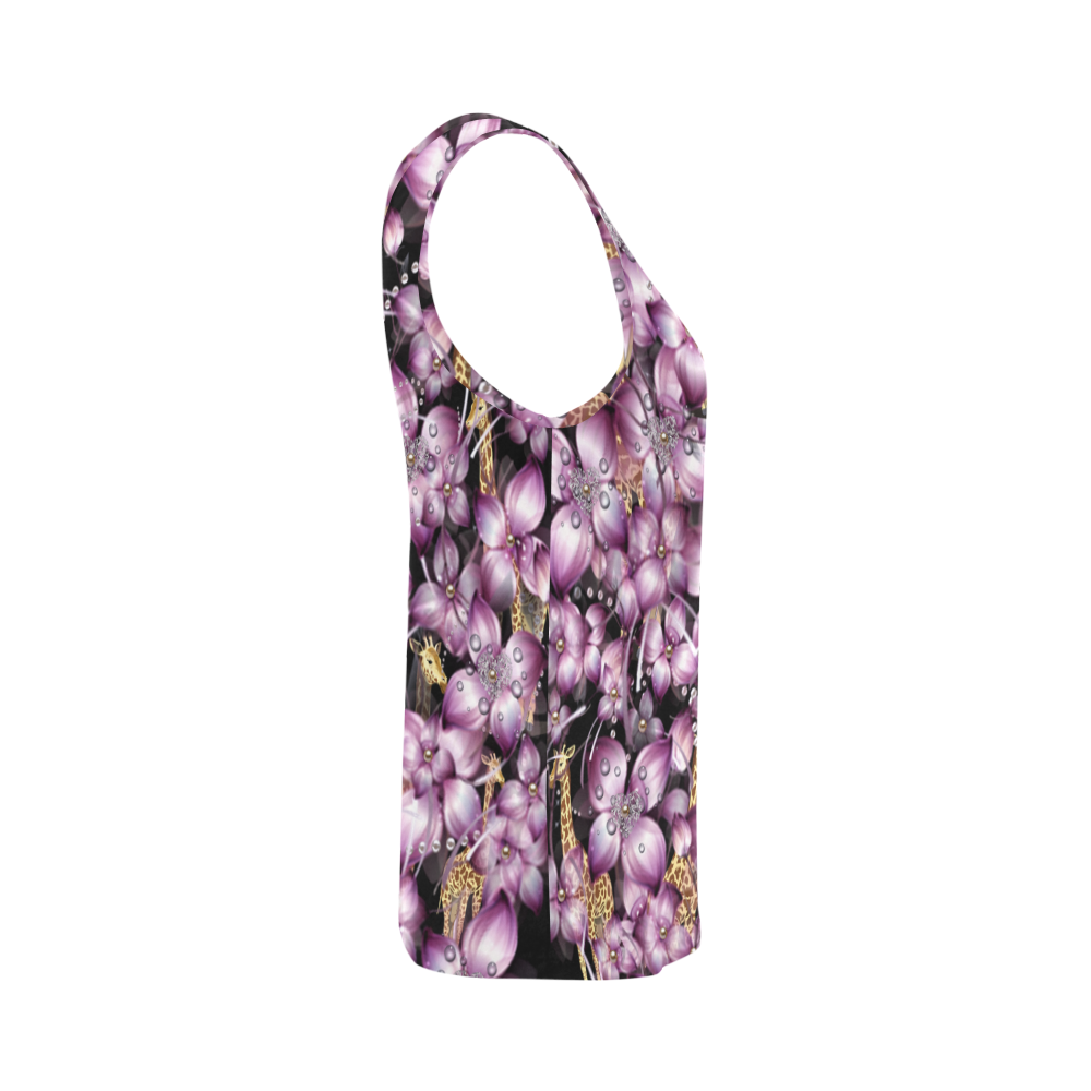 floral is the new black 3 All Over Print Tank Top for Women (Model T43)