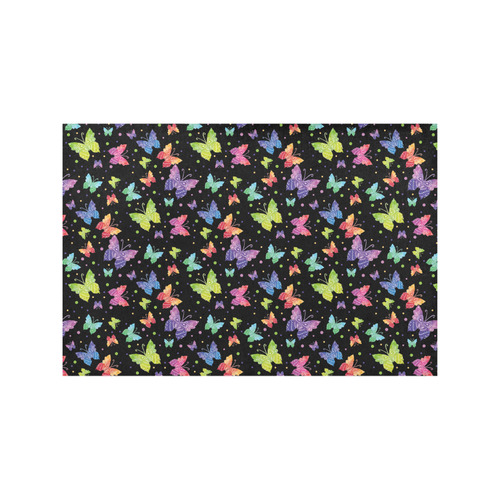 Colorful Butterflies Black Edition Placemat 12’’ x 18’’ (Set of 2)