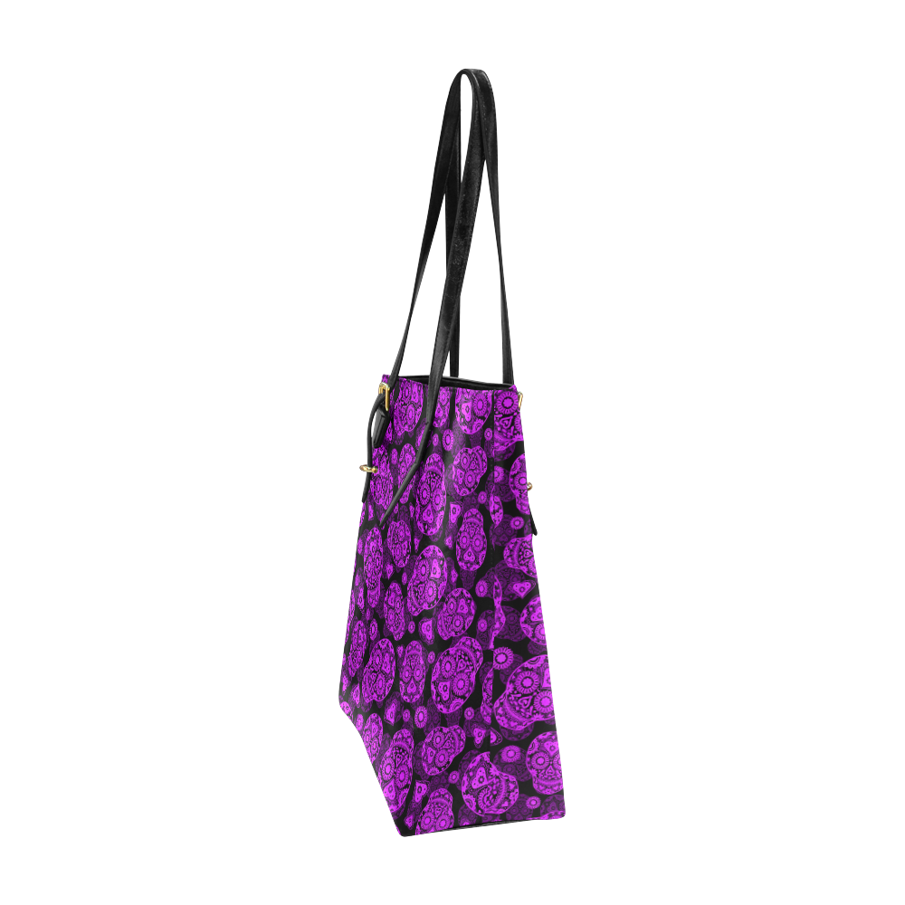 Sugar Skull Pattern - Purple Euramerican Tote Bag/Small (Model 1655)