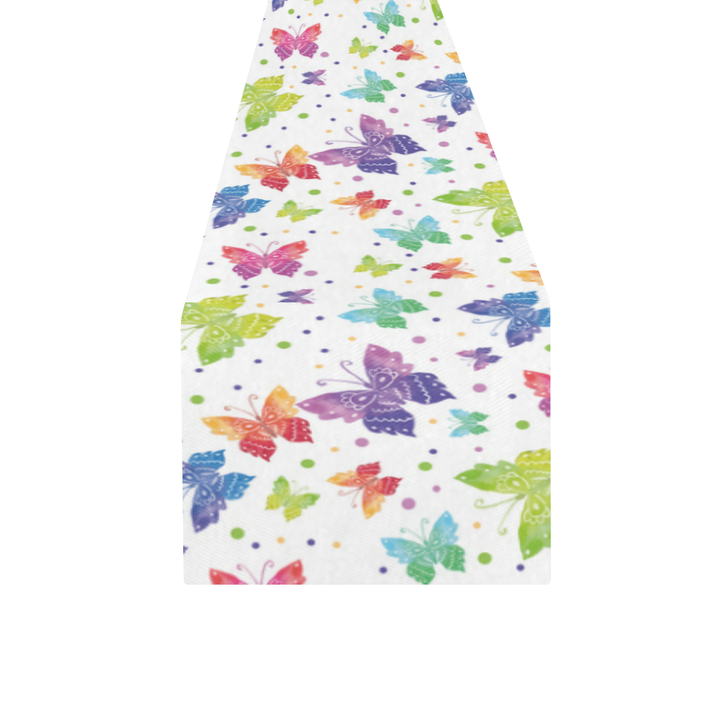 Colorful Butterflies Table Runner 16x72 inch