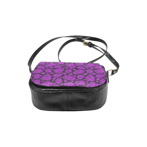 Sugar Skull Pattern - Purple Classic Saddle Bag/Large (Model 1648)