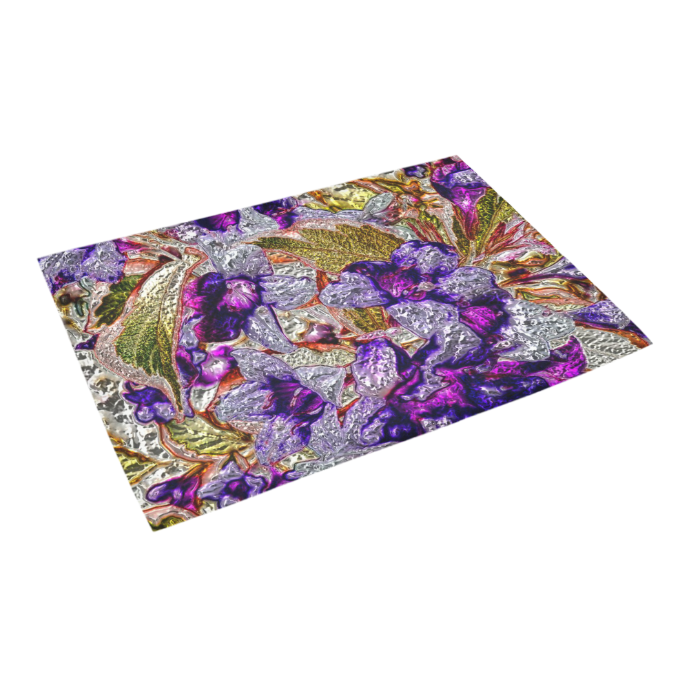 Floral glossy Chrome 2B by FeelGood Azalea Doormat 24" x 16" (Sponge Material)