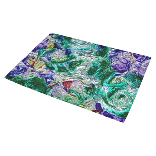 Floral glossy Chrome 01B by FeelGood Azalea Doormat 30" x 18" (Sponge Material)