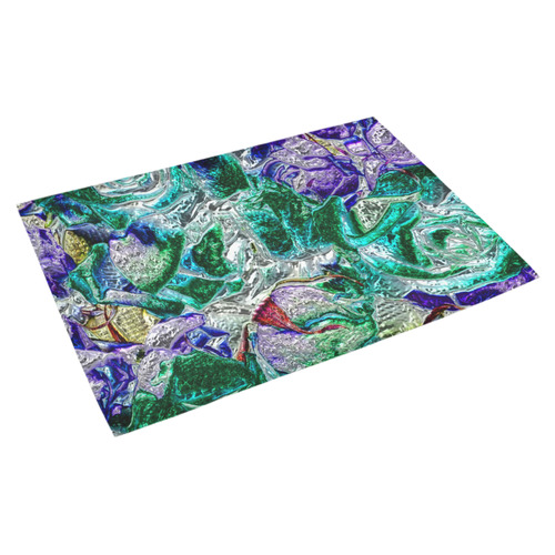 Floral glossy Chrome 01B by FeelGood Azalea Doormat 30" x 18" (Sponge Material)