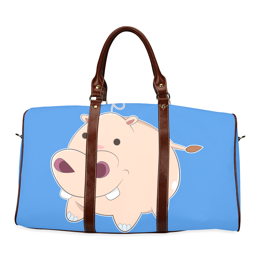 Happy Cartoon Baby Hippo Waterproof Travel Bag/Small (Model 1639)