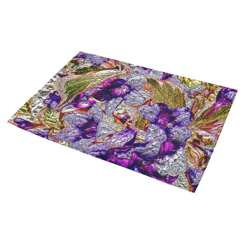 Floral glossy Chrome 2B by FeelGood Azalea Doormat 30" x 18" (Sponge Material)