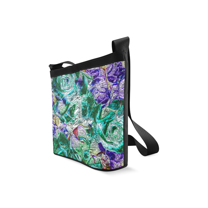 Floral glossy Chrome 01B by FeelGood Crossbody Bags (Model 1613)