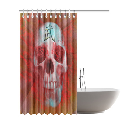 Warrior Kanji skull Shower Curtain 72"x84"