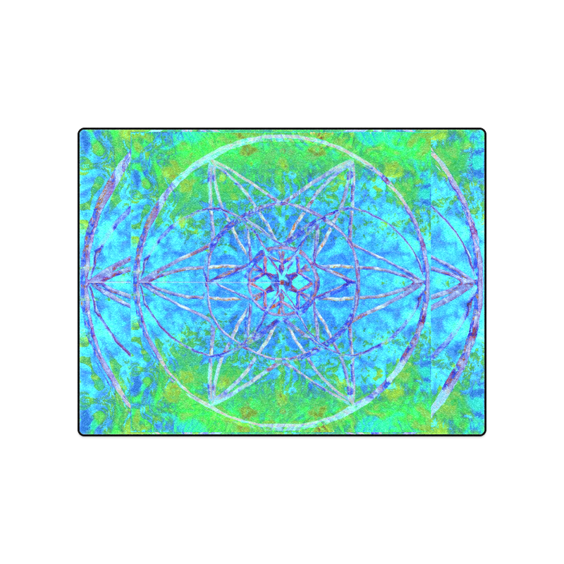 protection in nature colors-teal, blue and green Blanket 50"x60"