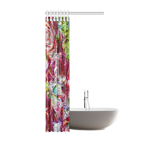 Floral glossy  Chrome 01C by FeelGood Shower Curtain 36"x72"