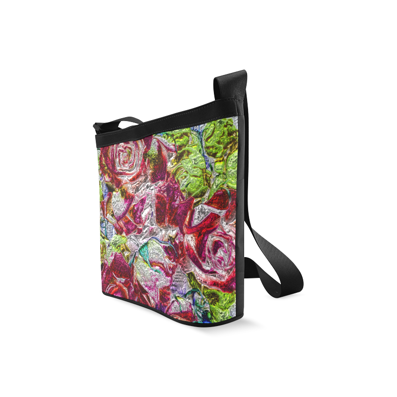 Floral glossy  Chrome 01C by FeelGood Crossbody Bags (Model 1613)