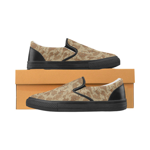 Desert Camouflage Military Pattern Men's Unusual Slip-on Canvas Shoes (Model 019)