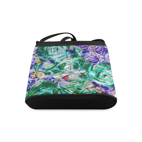 Floral glossy Chrome 01B by FeelGood Crossbody Bags (Model 1613)