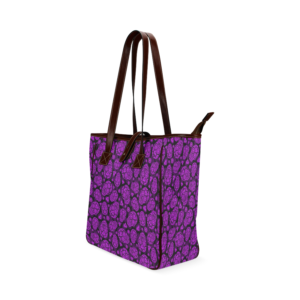 Sugar Skull Pattern - Purple Classic Tote Bag (Model 1644)