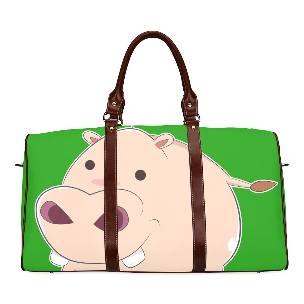 Happy Cartoon Baby Hippo Waterproof Travel Bag/Small (Model 1639)
