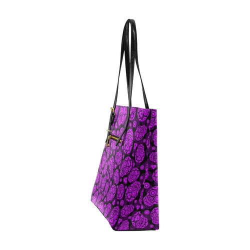 Sugar Skull Pattern - Purple Euramerican Tote Bag/Small (Model 1655)