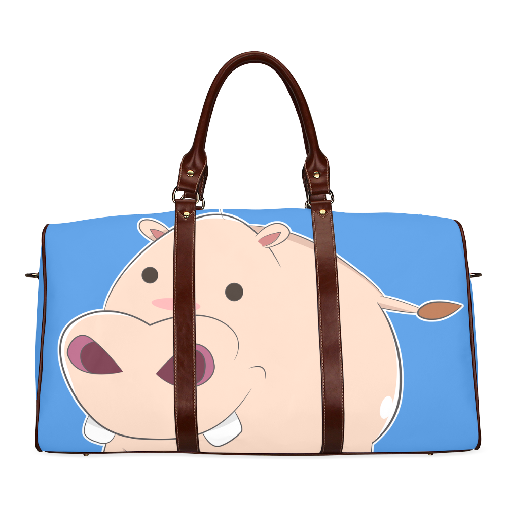 Happy Cartoon Baby Hippo Waterproof Travel Bag/Small (Model 1639)