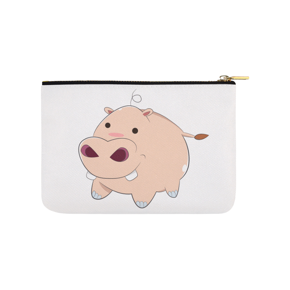 Happy Cartoon Baby Hippo Carry-All Pouch 9.5''x6''