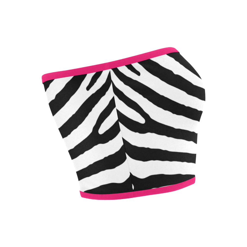 Black and White Zebra Safari Stripes Hot Pink Piping Bandeau Top