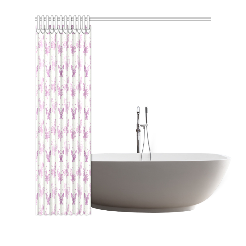 Fantastic Pink Butterflies Shower Curtain 72"x72"