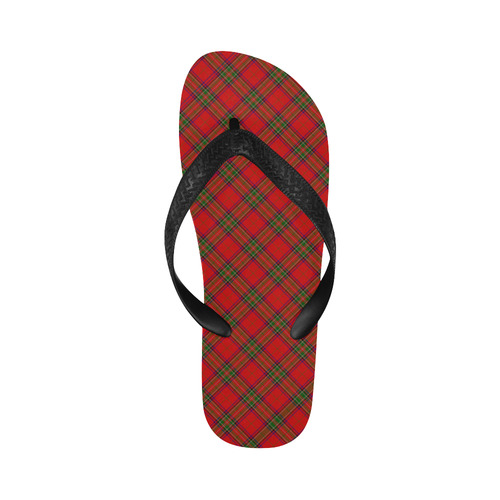 Red Tartan Plaid Pattern Flip Flops for Men/Women (Model 040)