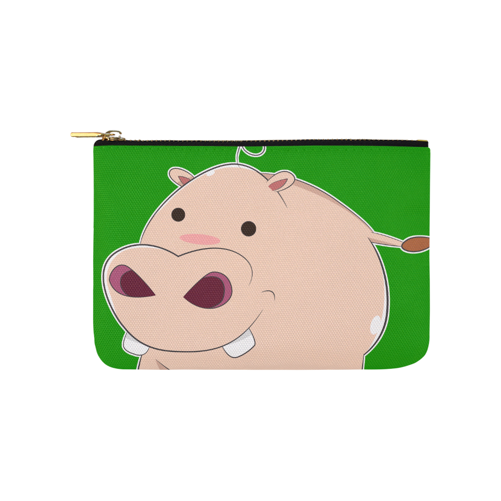 Happy Cartoon Baby Hippo Carry-All Pouch 9.5''x6''