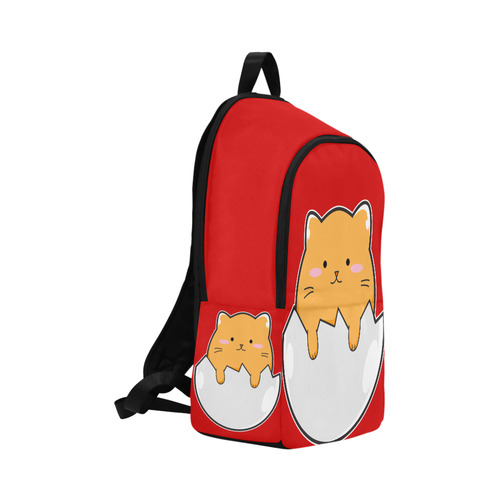 Happy Cartoon Cat Egg Fabric Backpack for Adult (Model 1659)