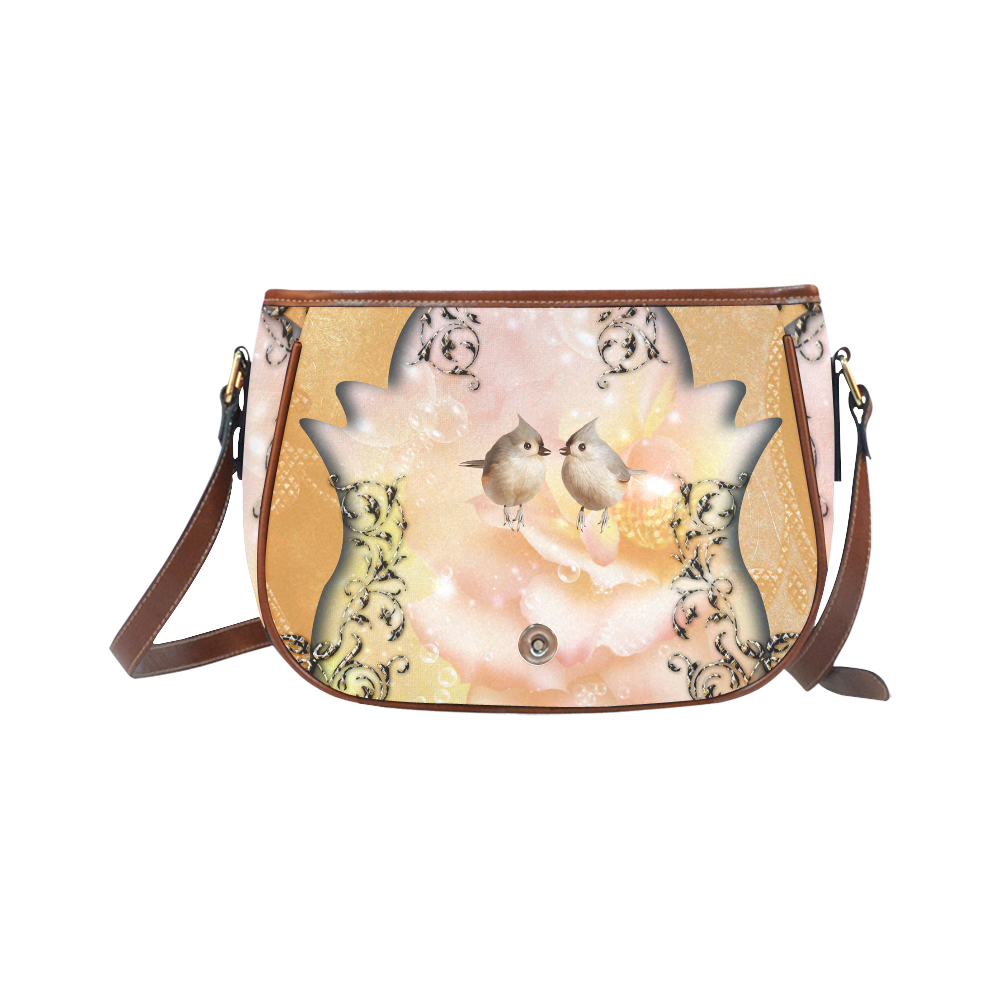 Cute little birds Saddle Bag/Small (Model 1649) Full Customization
