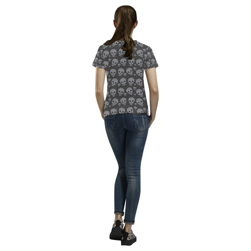SKULLS All Over Print T-Shirt for Women (USA Size) (Model T40)