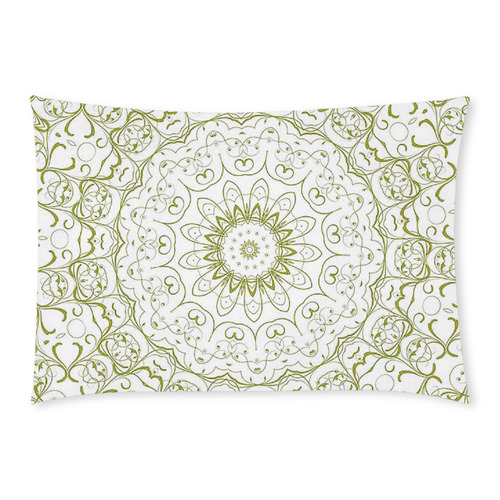 Gold Floral Lace Fractal Custom Rectangle Pillow Case 20x30 (One Side)