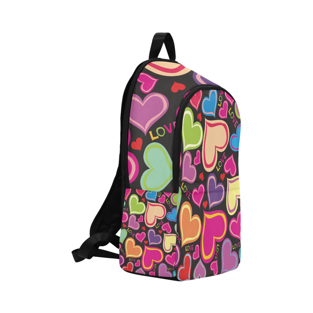 cute heart backgrounds Fabric Backpack for Adult (Model 1659)
