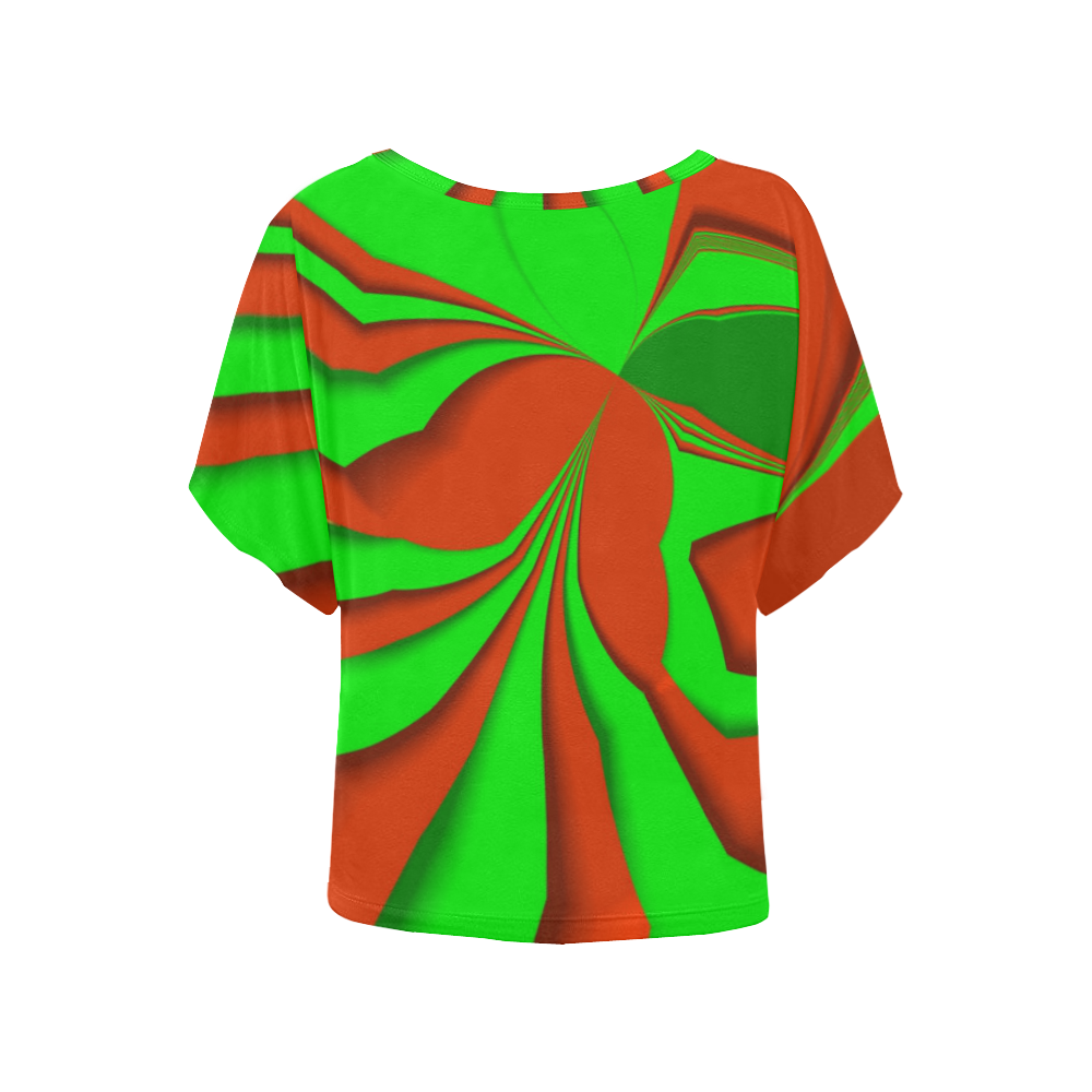 Dinda Women's Batwing-Sleeved Blouse T shirt (Model T44)