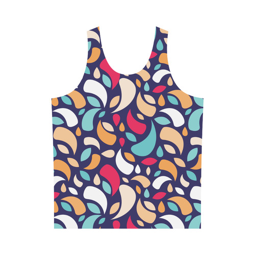 Multicolor Leaves And Geometric Shapes All Over Print Tank Top for Men (Model T43)