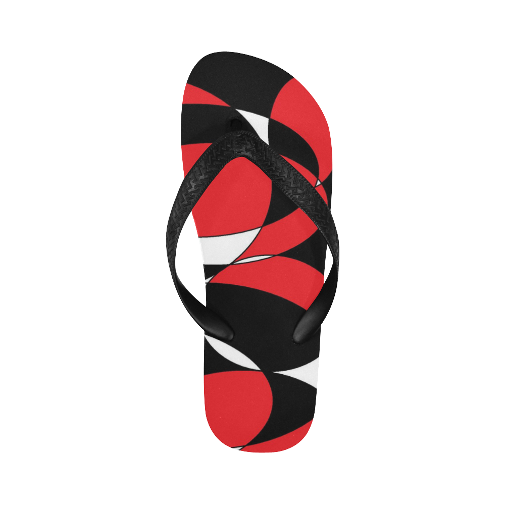 Black, White and Red Ellipticals Flip Flops for Men/Women (Model 040)