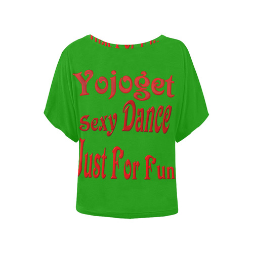 Yojoget Just For Fun Women's Batwing-Sleeved Blouse T shirt (Model T44)