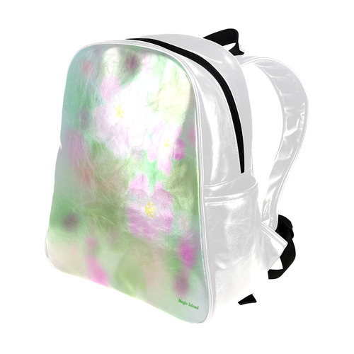 Pink Wild Roses. Inspired by the Magic Island of Gotland. Multi-Pockets Backpack (Model 1636)