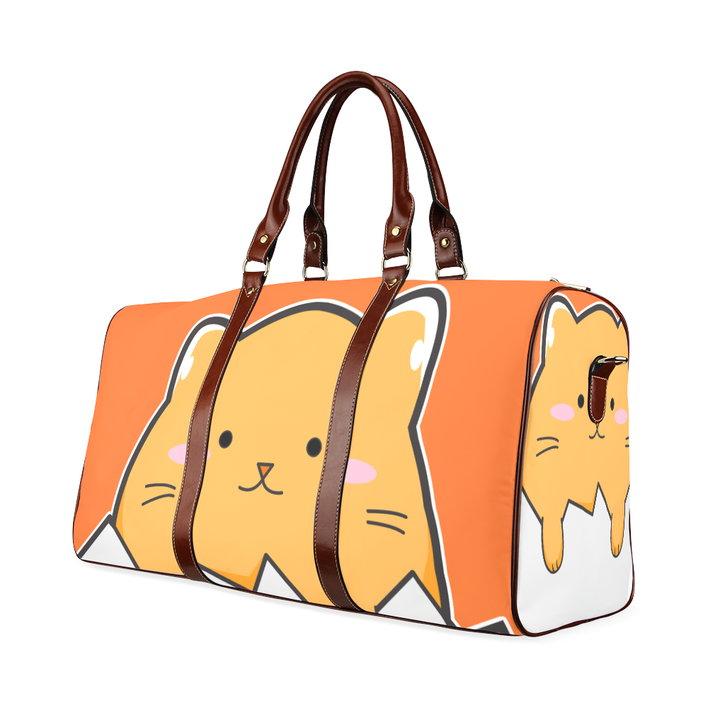 Happy Cartoon Cat Egg Waterproof Travel Bag/Small (Model 1639)