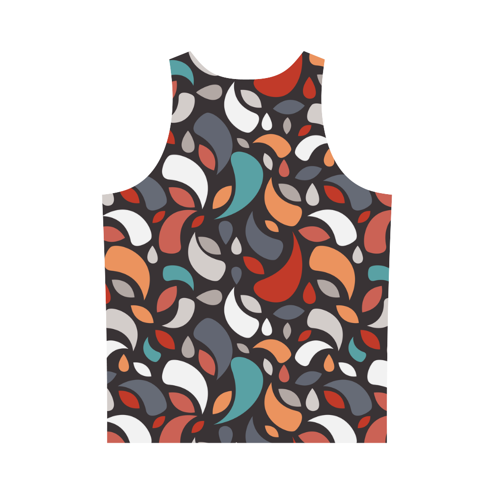 Colorful Leaves And Geometric Shapes All Over Print Tank Top for Men (Model T43)
