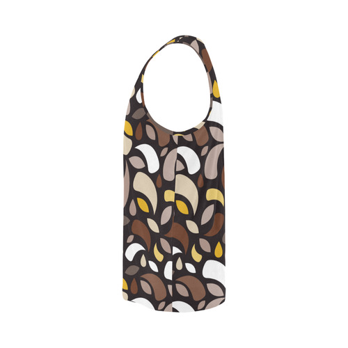Brown Leaves And Geometric Shapes All Over Print Tank Top for Men (Model T43)