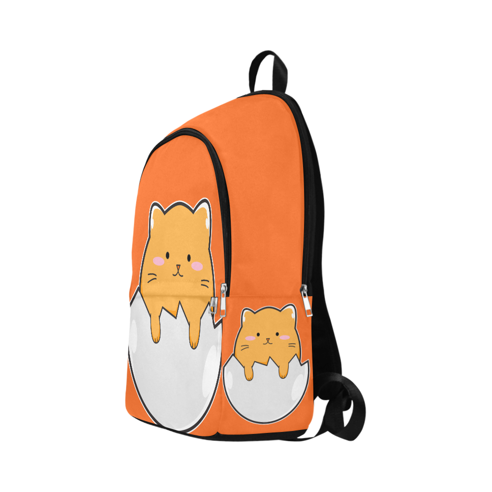 Happy Cartoon Cat Egg Fabric Backpack for Adult (Model 1659)