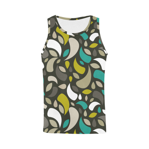 Leaves And Geometric Shapes All Over Print Tank Top for Men (Model T43)