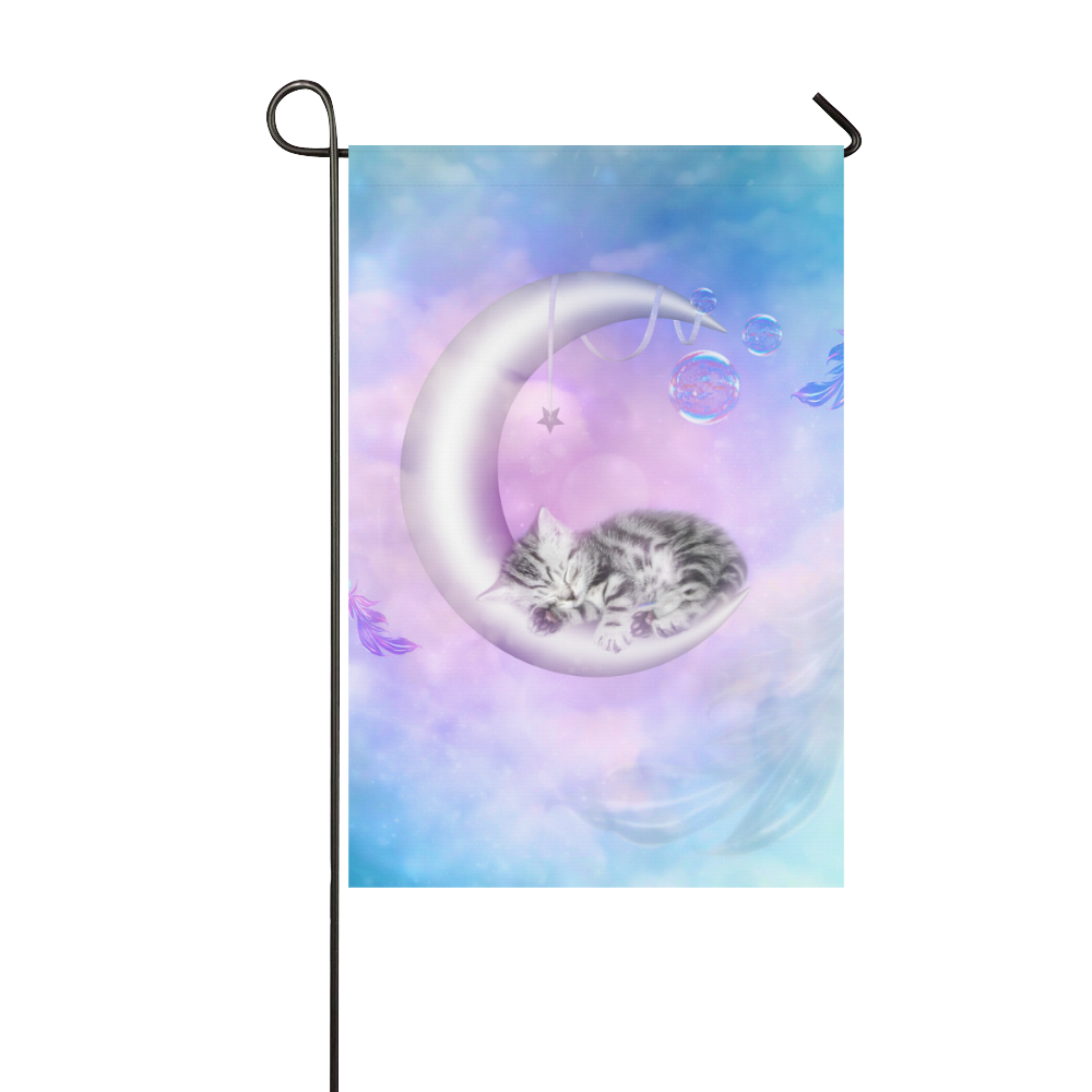Cute sleeping kitten Garden Flag 12‘’x18‘’（Without Flagpole）